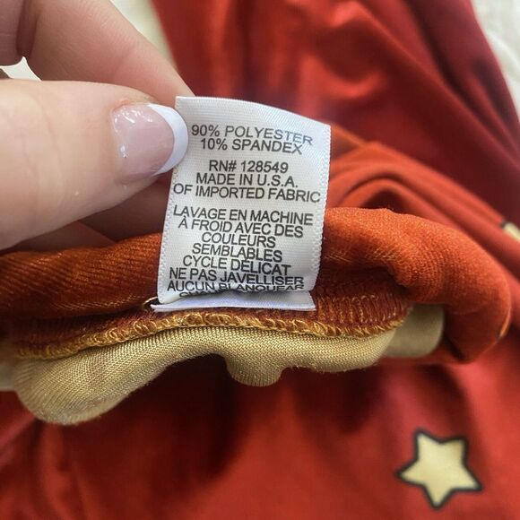 AVIATOR NATION Women L Red Velvet Sweatpants Joggers Velour Galaxy Star READ - Picture 11 of 12